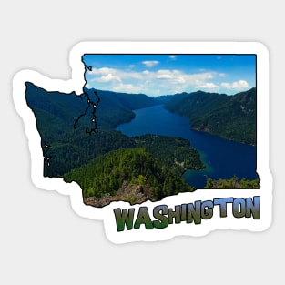 Washington State Outline (Olympic National Park - Lake Crescent) Sticker